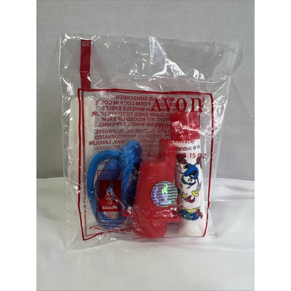 Avon Izzy's Olympic Games Lip Balm & Whistle Lemon Atlanta 1996 New‎ Sealed